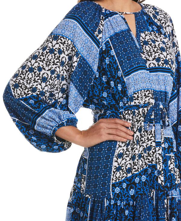 Rafaella Paisley Print Flounce Dress With Self Fabric Tie