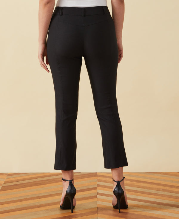 Rafaella Petite Classic Fit Seamed Straight Leg Crop Pant With Vents
