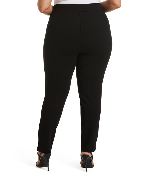 Rafaella Plus Size Classic Fit Pull-On Ankle Pant With Zipper Detail