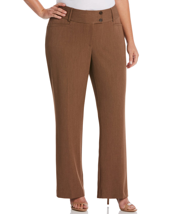 Rafaella Plus Size Gabardine Bootcut Pant - Curvy Fit