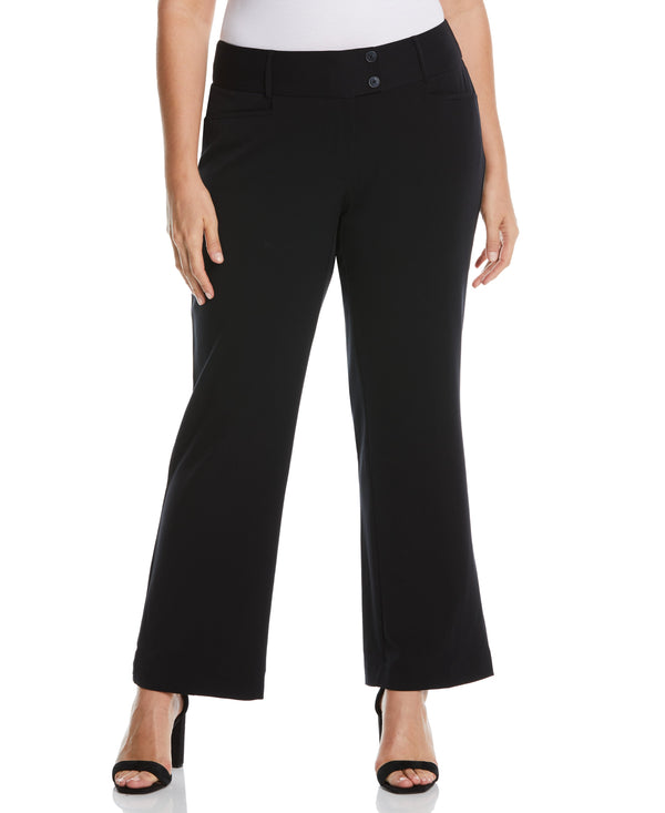 rafaella Plus Size Gabardine Bootcut Pant - Curvy Fit