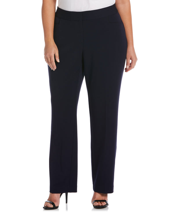 Rafaella Plus Size Gabardine Straight Leg Pant - Curvy Fit