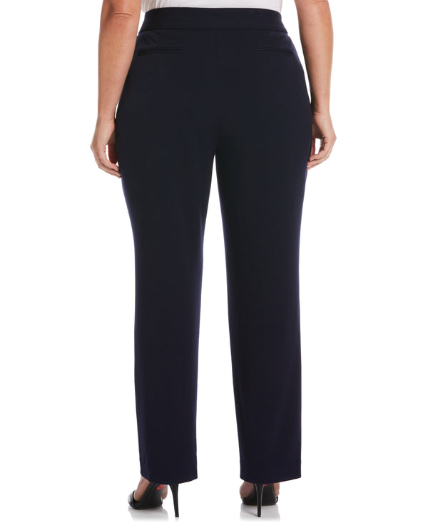 Rafaella Plus Size Gabardine Straight Leg Pant - Curvy Fit