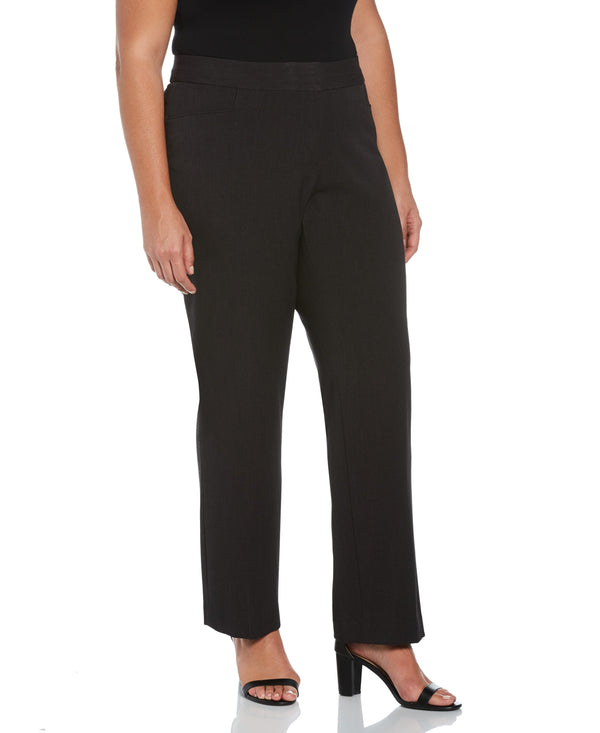 rafaella Plus Size Gabardine Straight Leg Pant - Curvy Fit