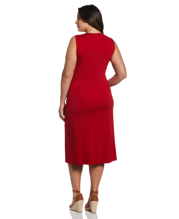 Rafaella Plus Size Ponte Knit Twist Front Midi Dress