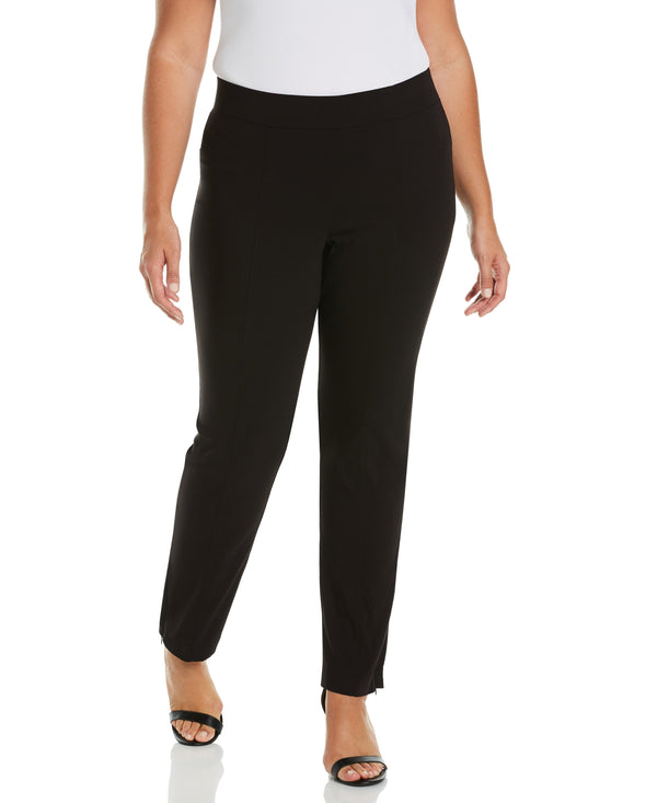 rafaella Plus Size Stretch Slim Leg Front Seam Pant - Comfort Fit