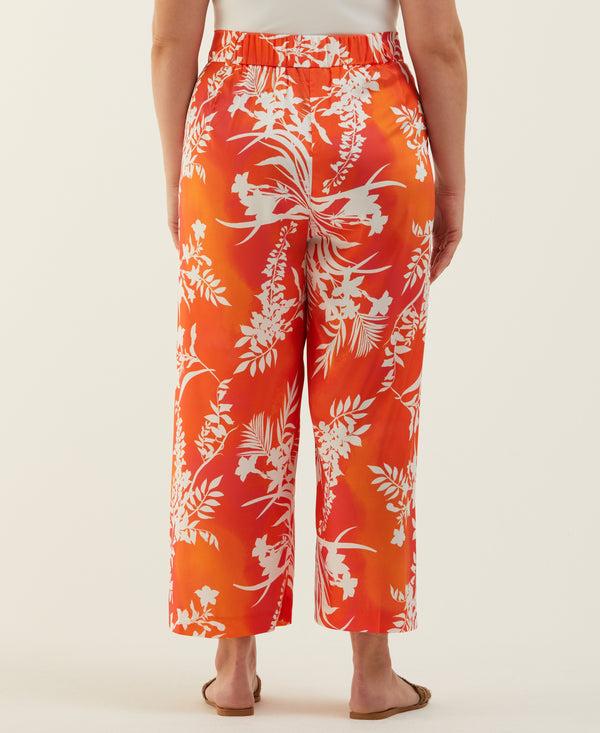 Rafaella Plus Size Wildflower Print Wide Leg Ankle Pant