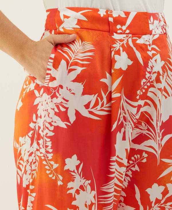 Rafaella Plus Size Wildflower Print Wide Leg Ankle Pant