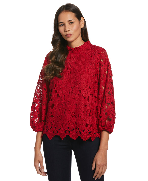 rafaella 3/4 Sleeve Lace Top