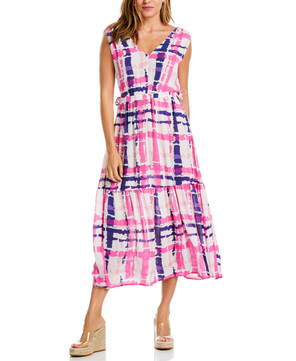 Rafaella Criss Cross Print V-neck Maxi Dress