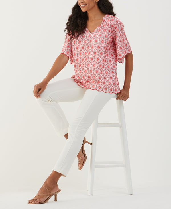 Rafaella Daisy Embroidered Blouse