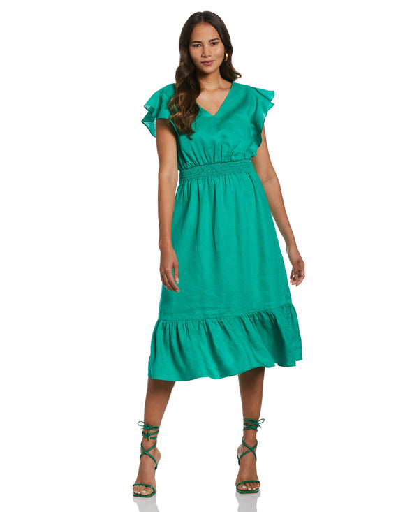 rafaella Double V Neck Ruffle Dress