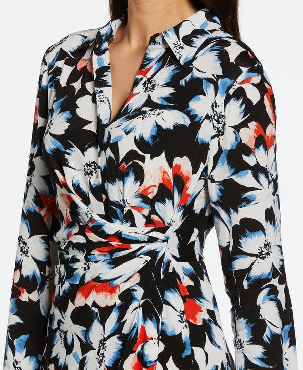 Rafaella Eco Fabric Gathered Popover Midi Dress