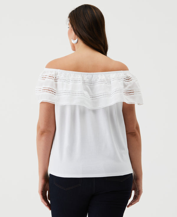Rafaella Embroidered Off The Shoulder Top