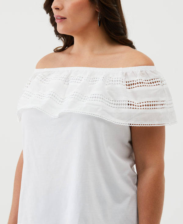 rafaella Embroidered Off The Shoulder Top