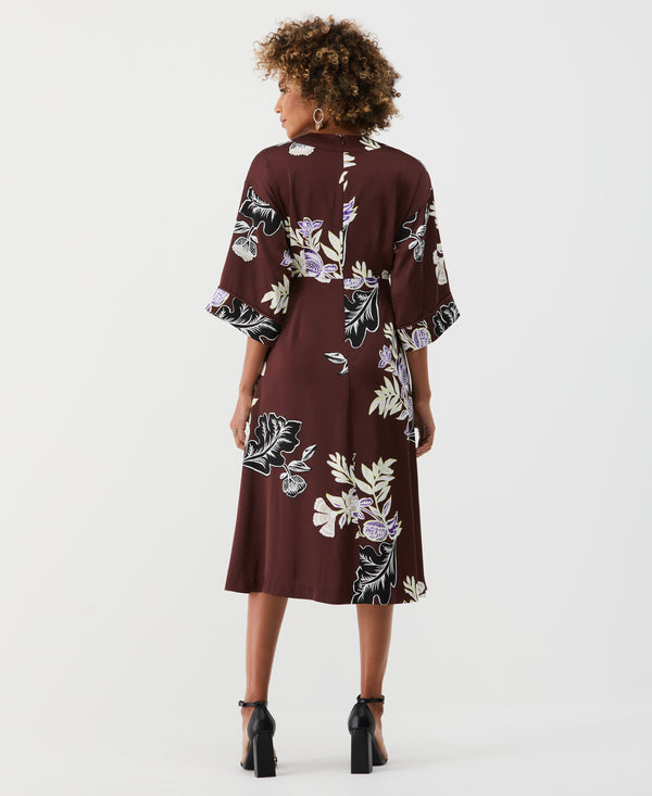 Rafaella Floral Print Faux Wrap Midi Dress
