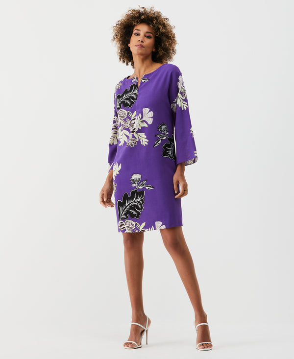 Rafaella Floral Print Zip Tunic Dress