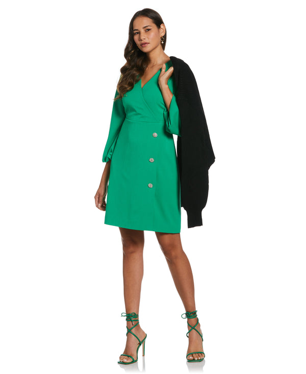 Rafaella Jewel Button Surplice Dress