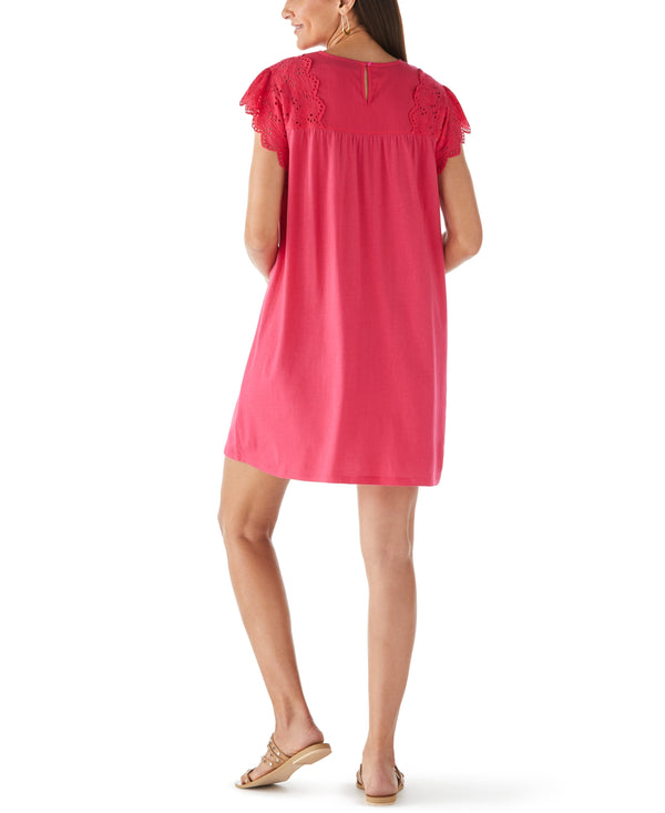 Rafaella Knit Eyelet Short Sleeve Dress