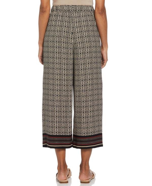 Rafaella Medallion Print Wide Leg Crop Pant
