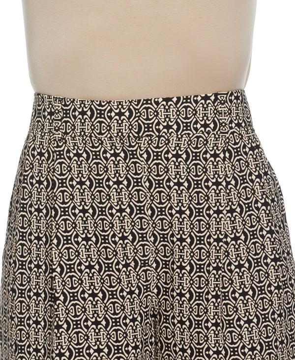 Rafaella Medallion Print Wide Leg Crop Pant