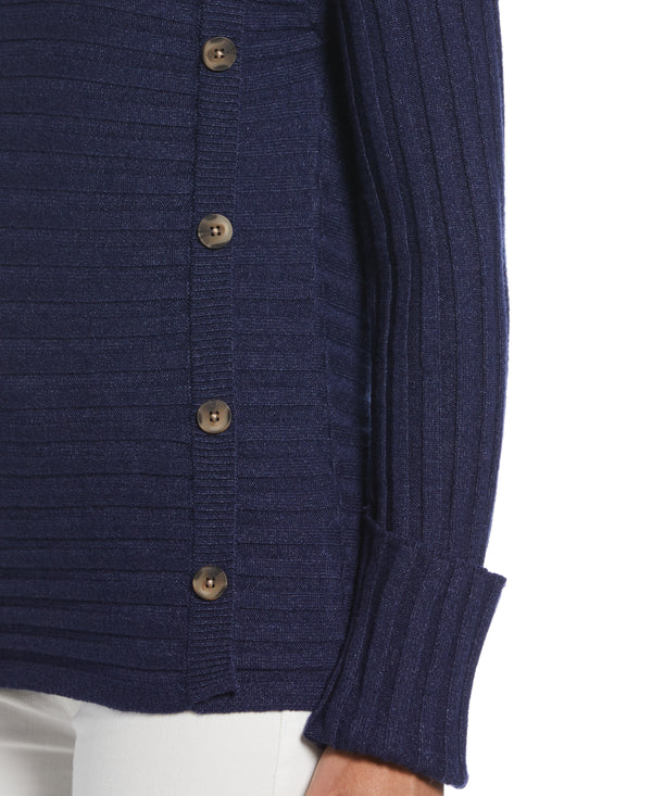 Rafaella Petite Ribbed Sweater With Button Detail