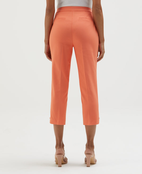Rafaella Petite Satin Twill Capri With Grommets