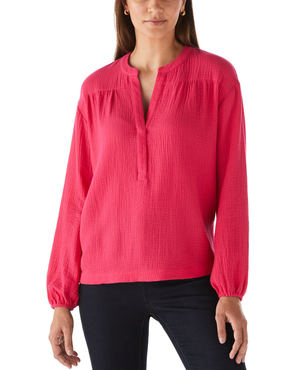 rafaella Petite Size Solid Gauze Top