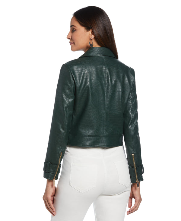 Rafaella Petite Vegan Leather Moto Jacket