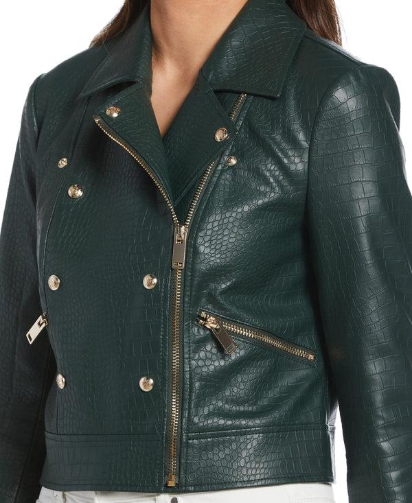 Rafaella Petite Vegan Leather Moto Jacket