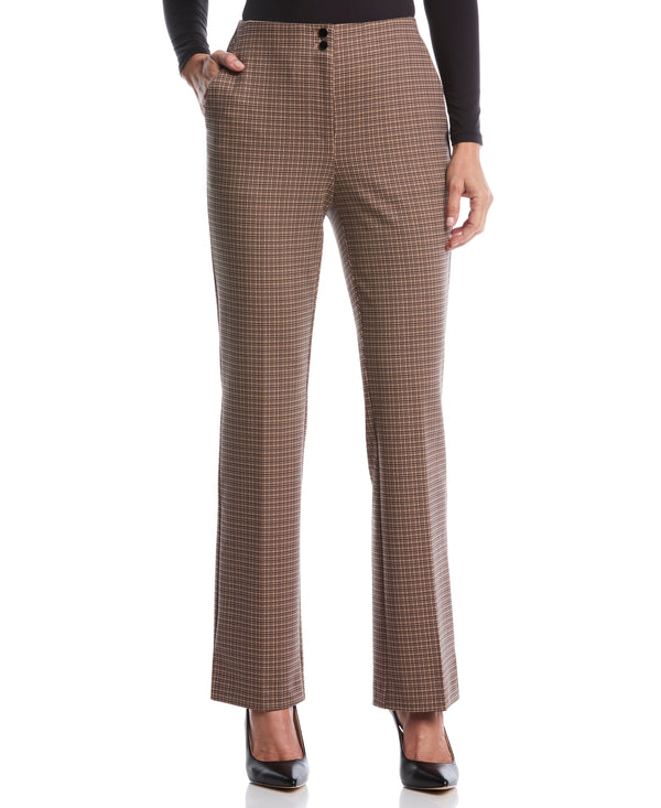 rafaella Plaid Print Ponte Bootcut Pant