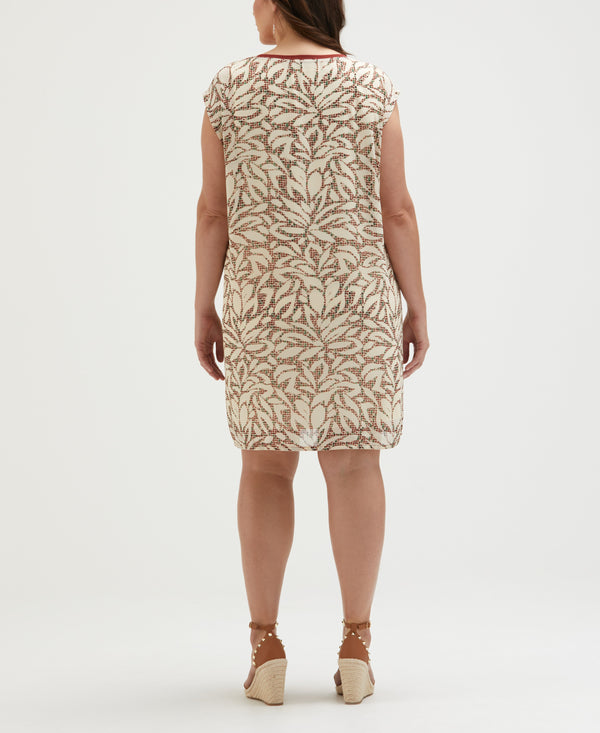 Rafaella Plus Size Beach Geo Print Relaxed Dress