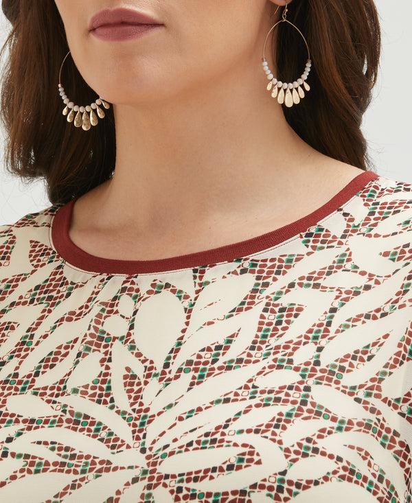 Rafaella Plus Size Beach Geo Print Relaxed Dress