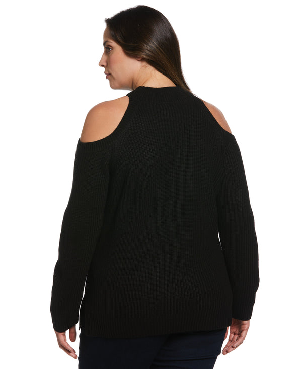 Rafaella Plus Size Cold Shoulder Sweater Tunic