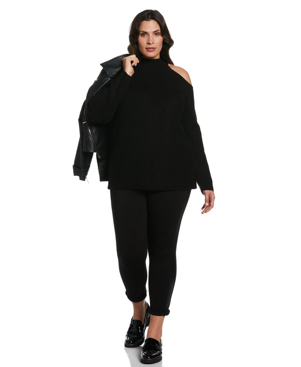 Rafaella Plus Size Cold Shoulder Sweater Tunic