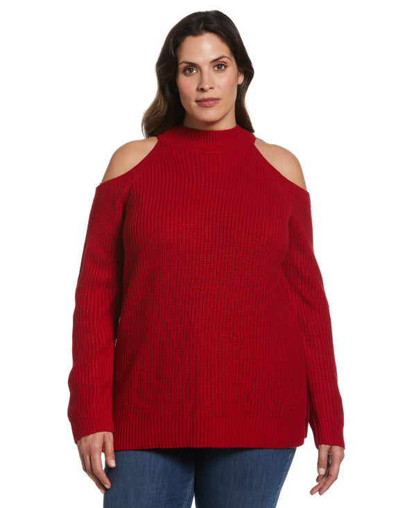 Rafaella Plus Size Cold Shoulder Sweater Tunic