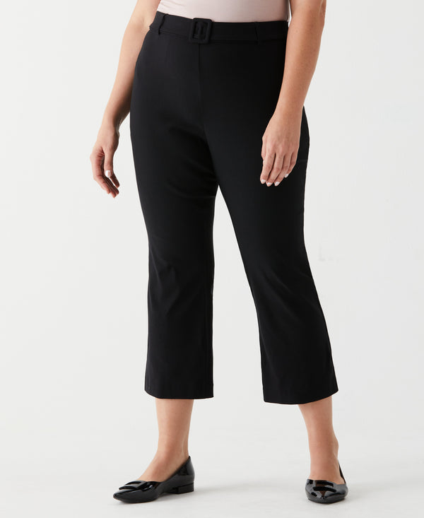 Rafaella Plus Size Crop Boot Cut Pant With Belt