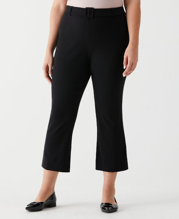 rafaella Plus Size Crop Boot Cut Pant with Belt