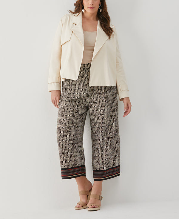 Rafaella Plus Size Crop Trench Jacket