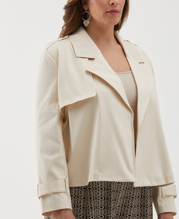 Rafaella Plus Size Crop Trench Jacket