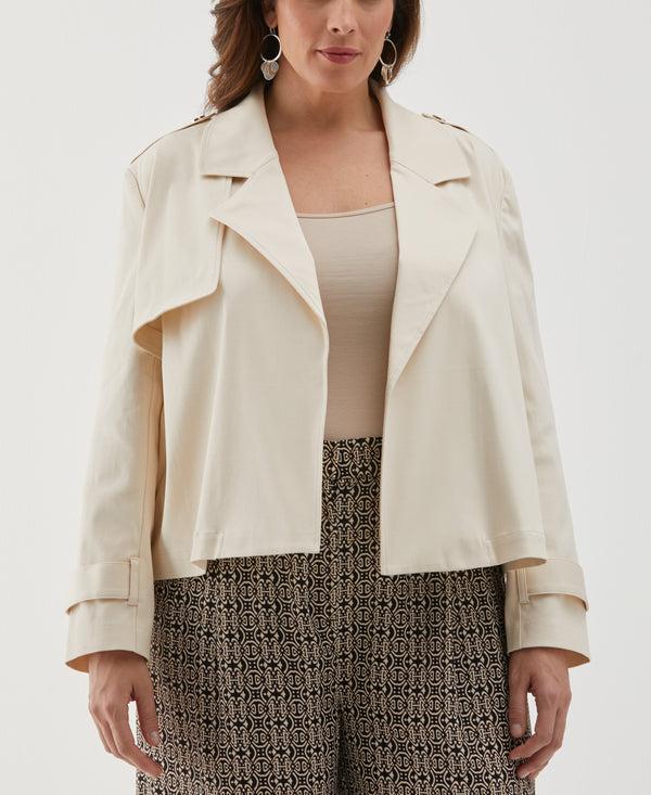 rafaella Plus Size Crop Trench Jacket