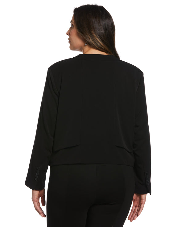 Rafaella Plus Size Cropped Angled Open Blazer