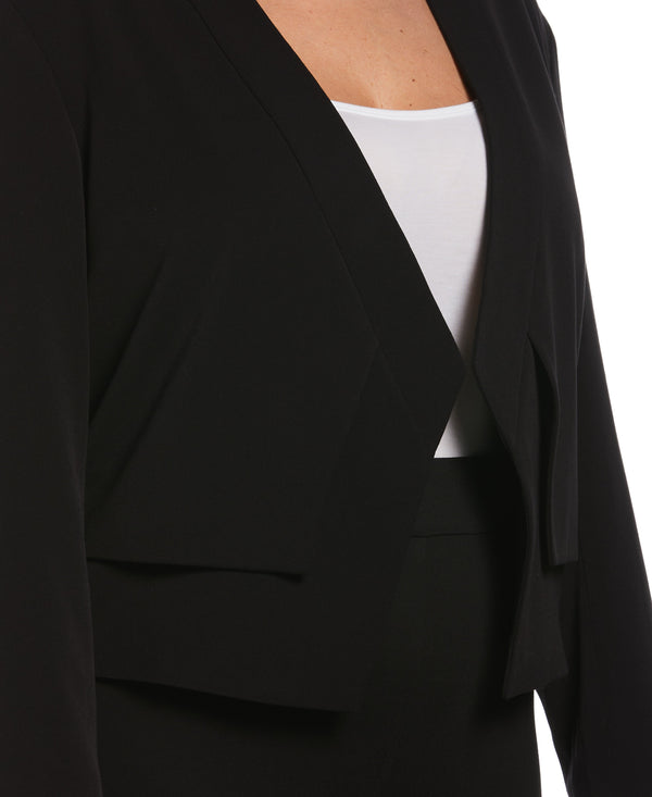 Rafaella Plus Size Cropped Angled Open Blazer