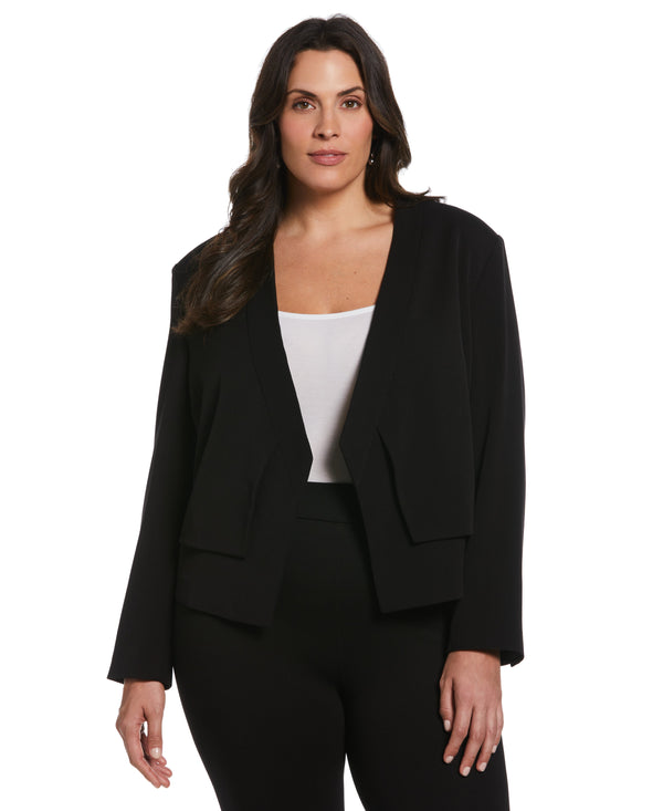 rafaella Plus Size Cropped Angled Open Blazer