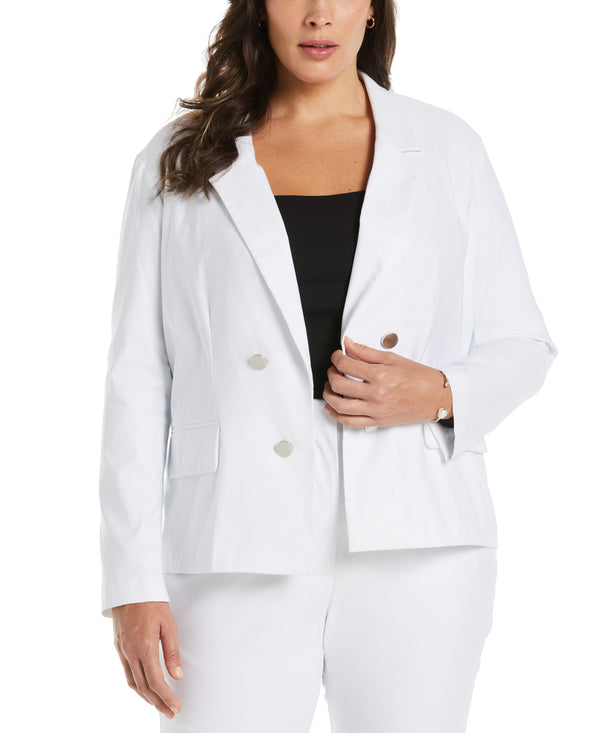 rafaella Plus Size Cropped Satin Luxe Jacket