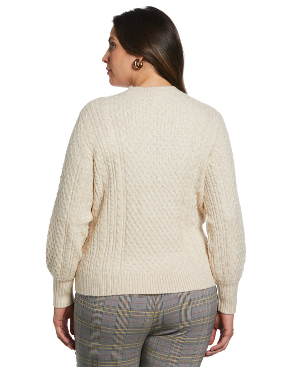 Rafaella Plus Size Cut-Out Cable Knit Sweater