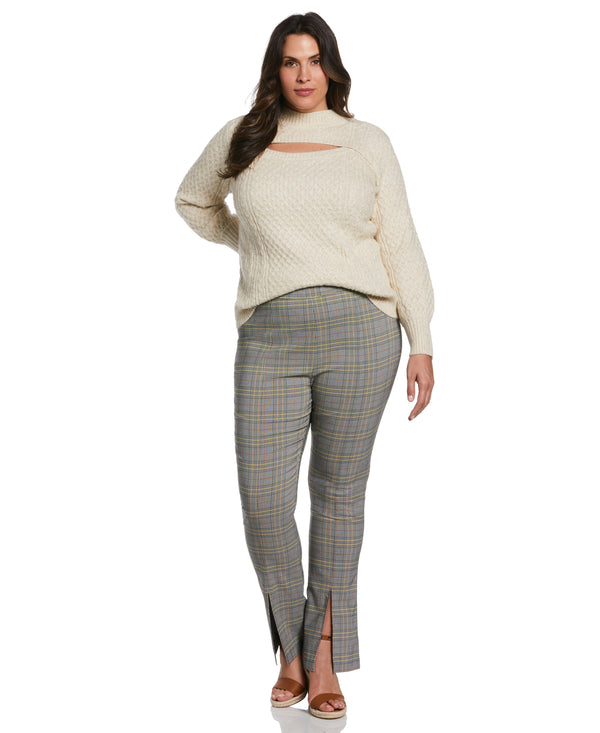 Rafaella Plus Size Cut-Out Cable Knit Sweater