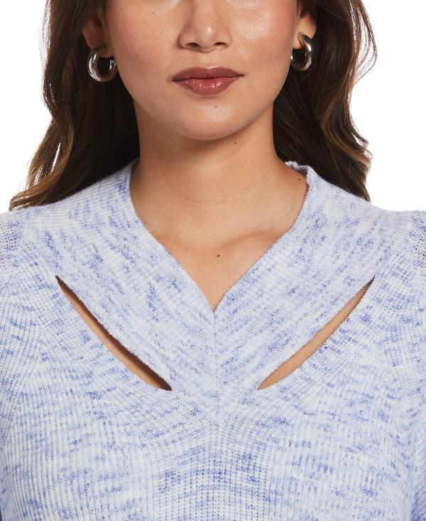 Rafaella Plus Size Cutout Neck Sweater