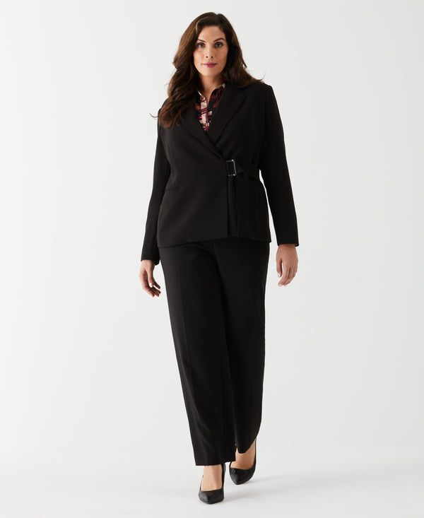 Rafaella Plus Size Double Breasted Tie Wrap Blazer