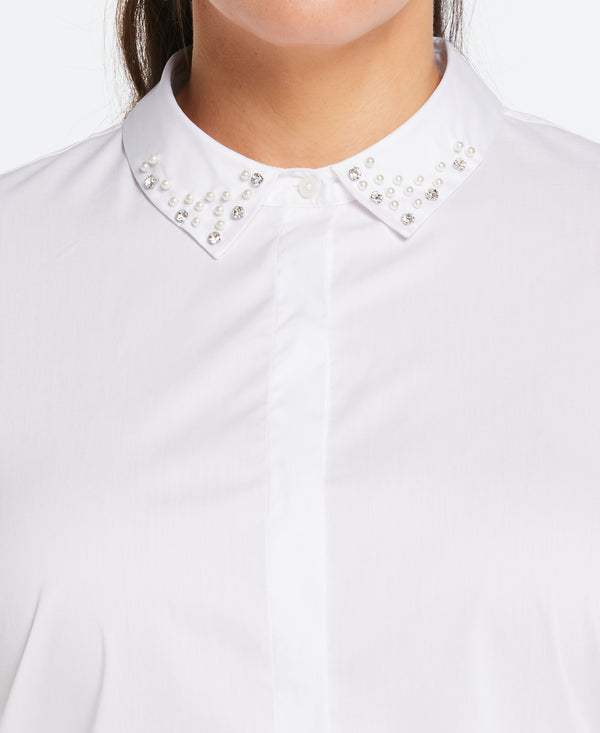 Rafaella Plus Size Embellished Collar Blouse